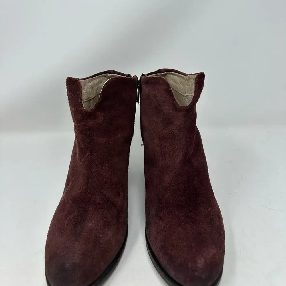 Freebird By Steven Womens Detroit Ankle Boots Booties Burgundy Leather Zip 8